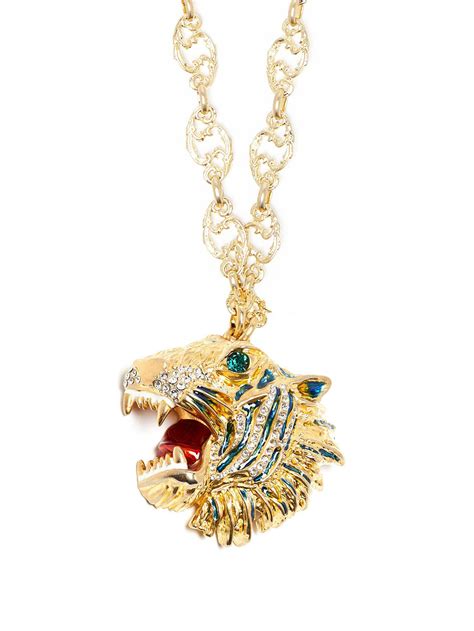 gucci tiger necklace mens|Gucci tiger brooch.